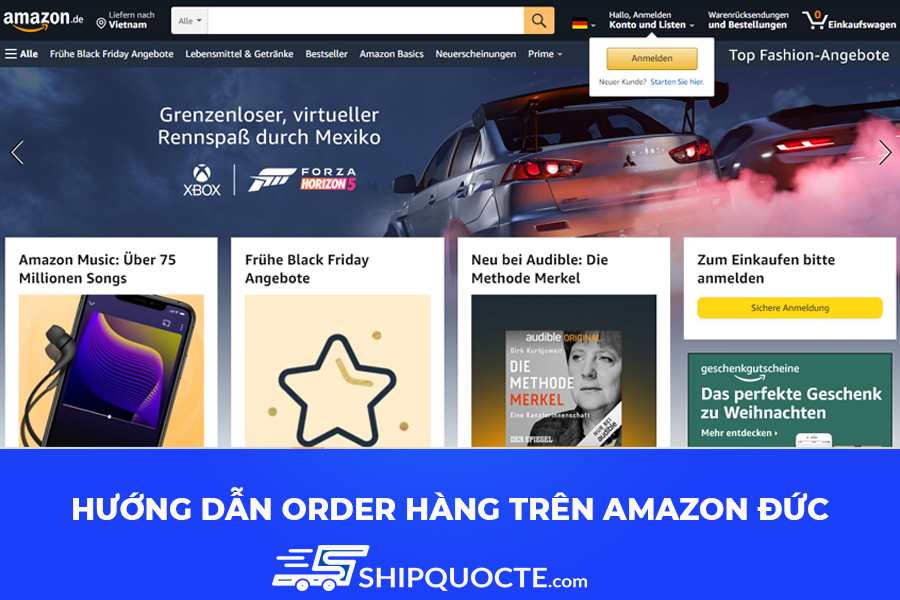 order hàng trên Amazon Đức