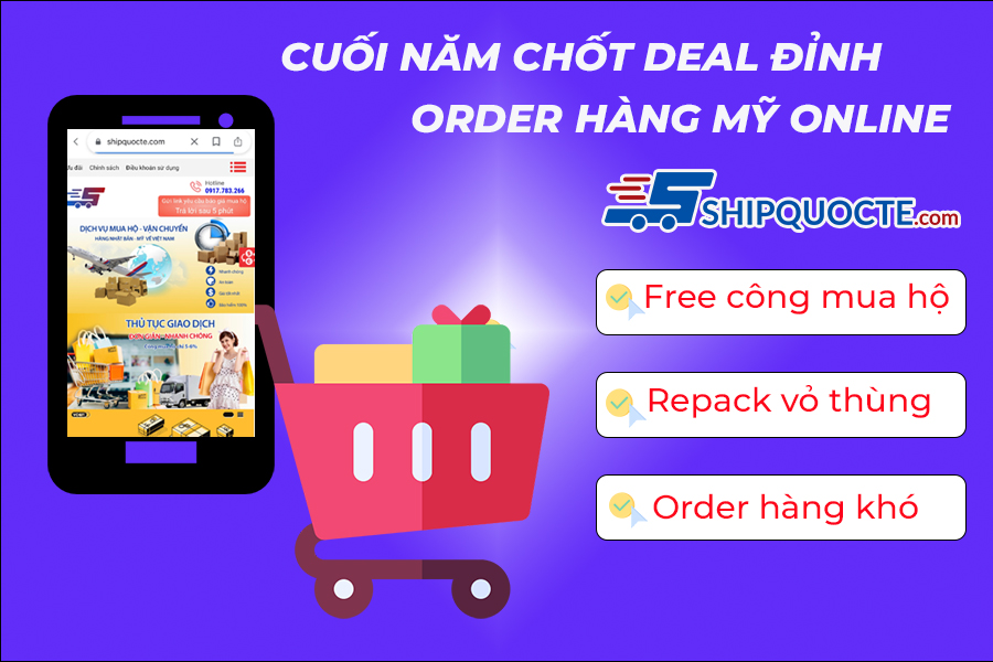 Shipquocte free công mua hộ trên các website hàng Mỹ