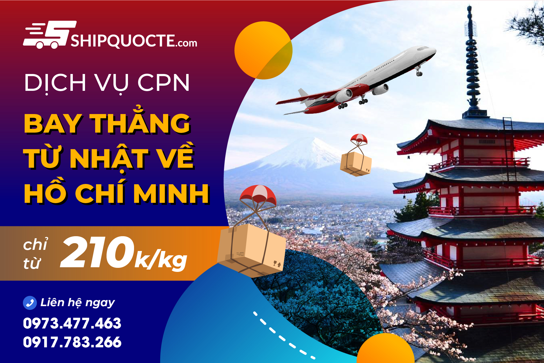 Dịch vụ chuyển phát nhanh bay thẳng từ Nhật về Hồ Chí Minh