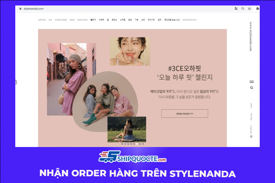 Shipquocte nhận order hàng trên Stylenanda Hàn Quốc