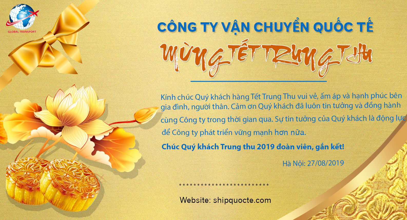 Chúc mừng tết trung thu! Một lễ hội đậm chất truyền thống của người Việt Nam. Năm nay, chúng tôi đã sẵn sàng để chào đón một mùa trung thu vui tươi và đầy niềm vui. Hãy tham gia vào những hoạt động của chúng tôi để đánh dấu cho mùa lễ hội này thật đặc biệt và ý nghĩa.